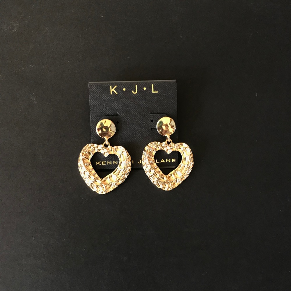 LAST PAIR NEW KENNETH JAY LANE OPEN HEART EARRINGS - Picture 5 of 7